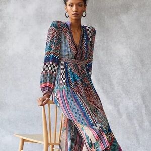 Anthropologie Bhanuni by Jyoti Pattern Beaded Dress Maxi